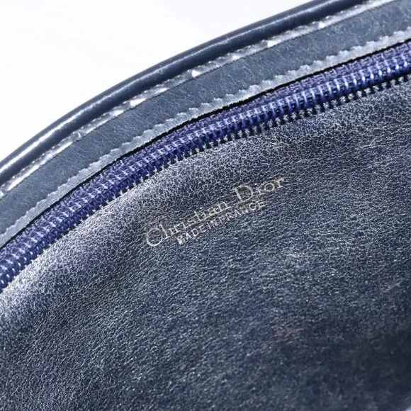 Christian Dior Trotter Canvas Shoulder Bag Navy Gold Auth 141525 - Picture 10 of 16